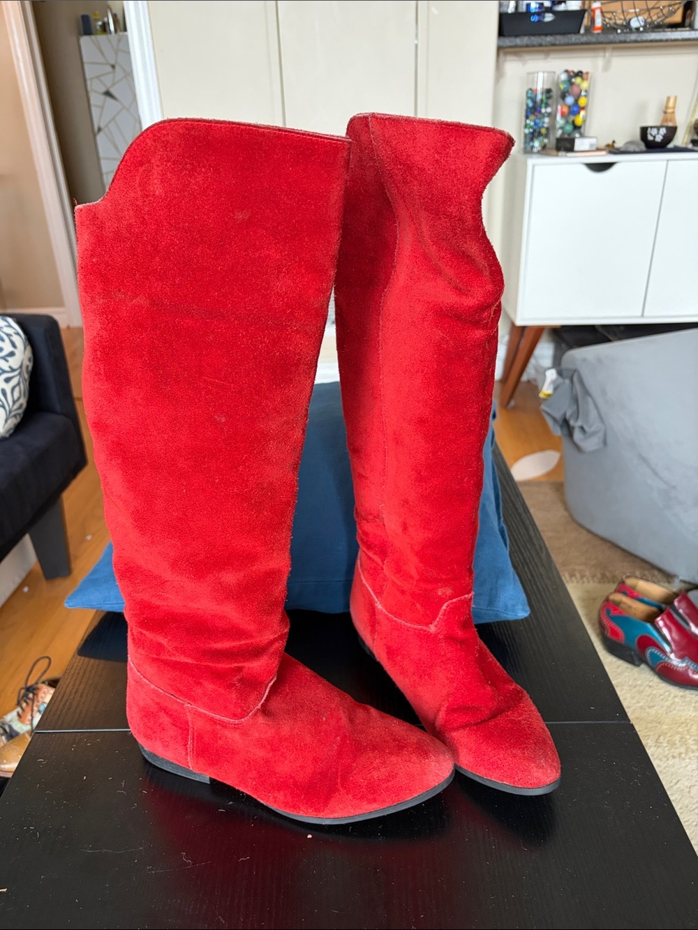 Cougar Red Suede Over-the-Knee Boots